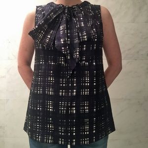 Tory Burch Sleeveless Pussy-Bow Blouse - Sz 6